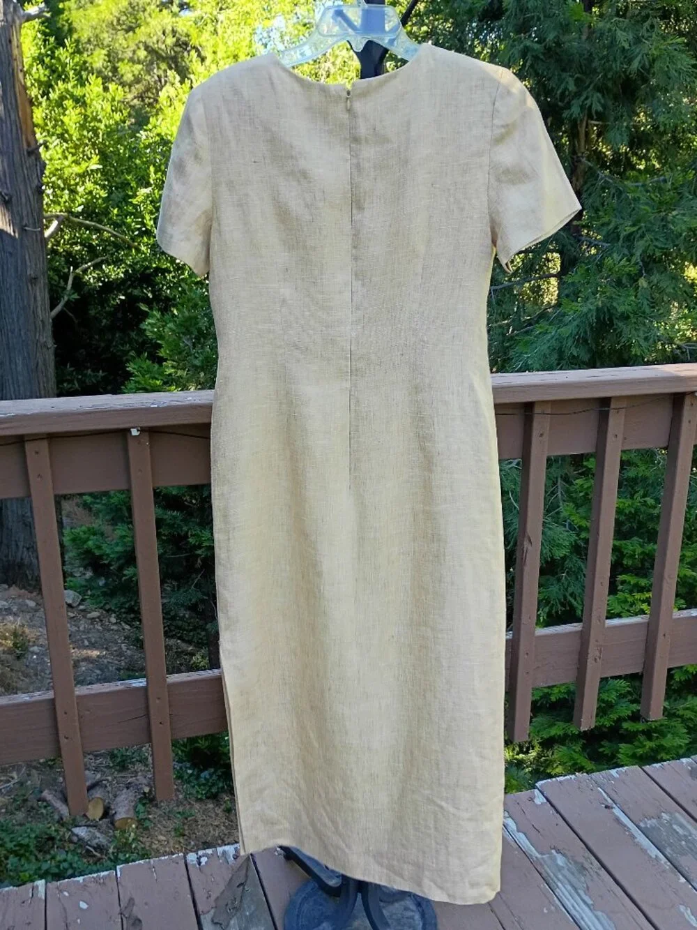 Talbots vintage wheat color linen lined maxi dress sz 6 - Picture 6 of 14